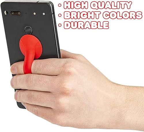 Miniatura 4 de ArtCreativity Agarres móviles de silicona para teléfonos celulares, juego de 24, correas de dedo para teléfonos inteligentes en varios colores,