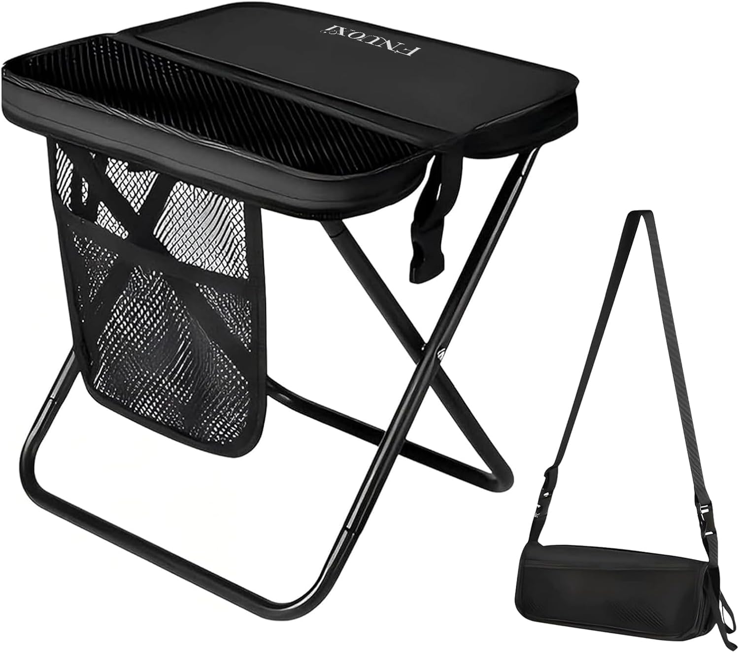 Foldable Backpack Stool for Adults, Portable Camping Stool with Sling Bag, Folding Chair for Camping, Fishing, Hiking, Picnic (Green)