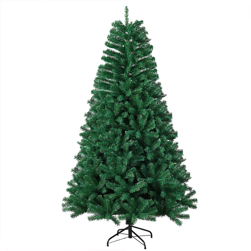 OHMG 180cm Weihnachtsbaum künstlich mit 600 Zweig-Spitzen inkl. Metall Ständer Tannenbaum Kunstbaum,PVC Tannenbaum Christbaum Tanne Unecht Weihnachtsdeko (800 Zweige)