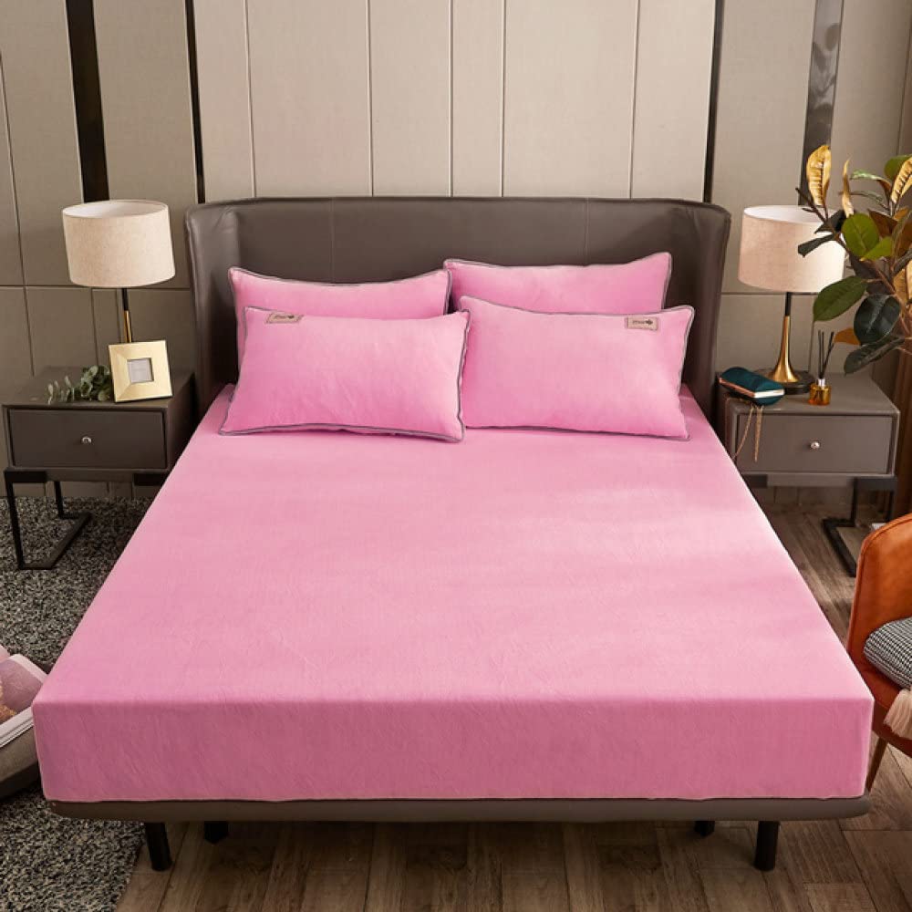 Drap-housse de protection de matelas en velours chaud 180x220