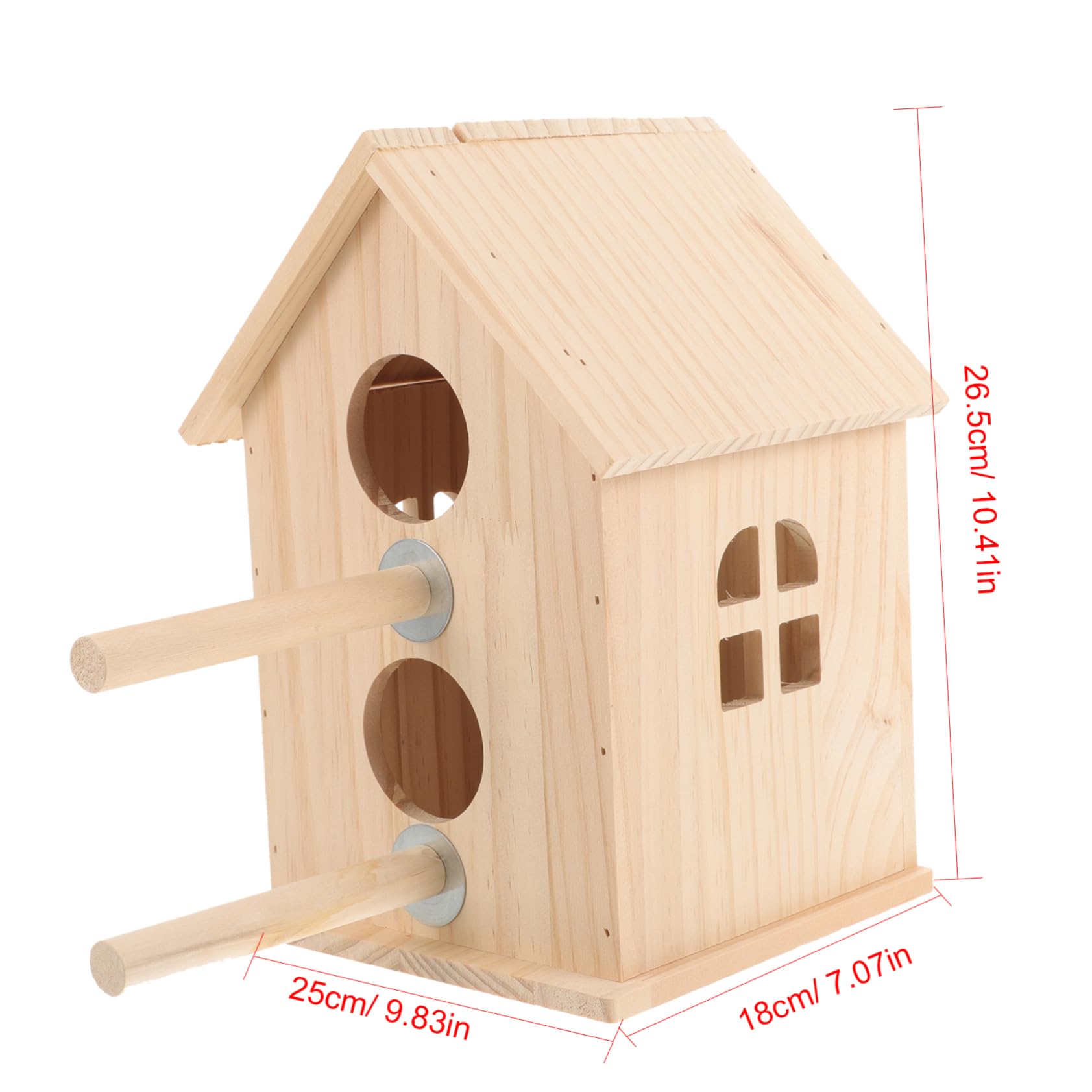 HEMOTON Caja de Cría para Periquitos de Madera Natural Nido Cálido para Aves Pequeñas Fácil Montaje Protección contra Viento y Depredadores para Jardín y Uso Doméstico