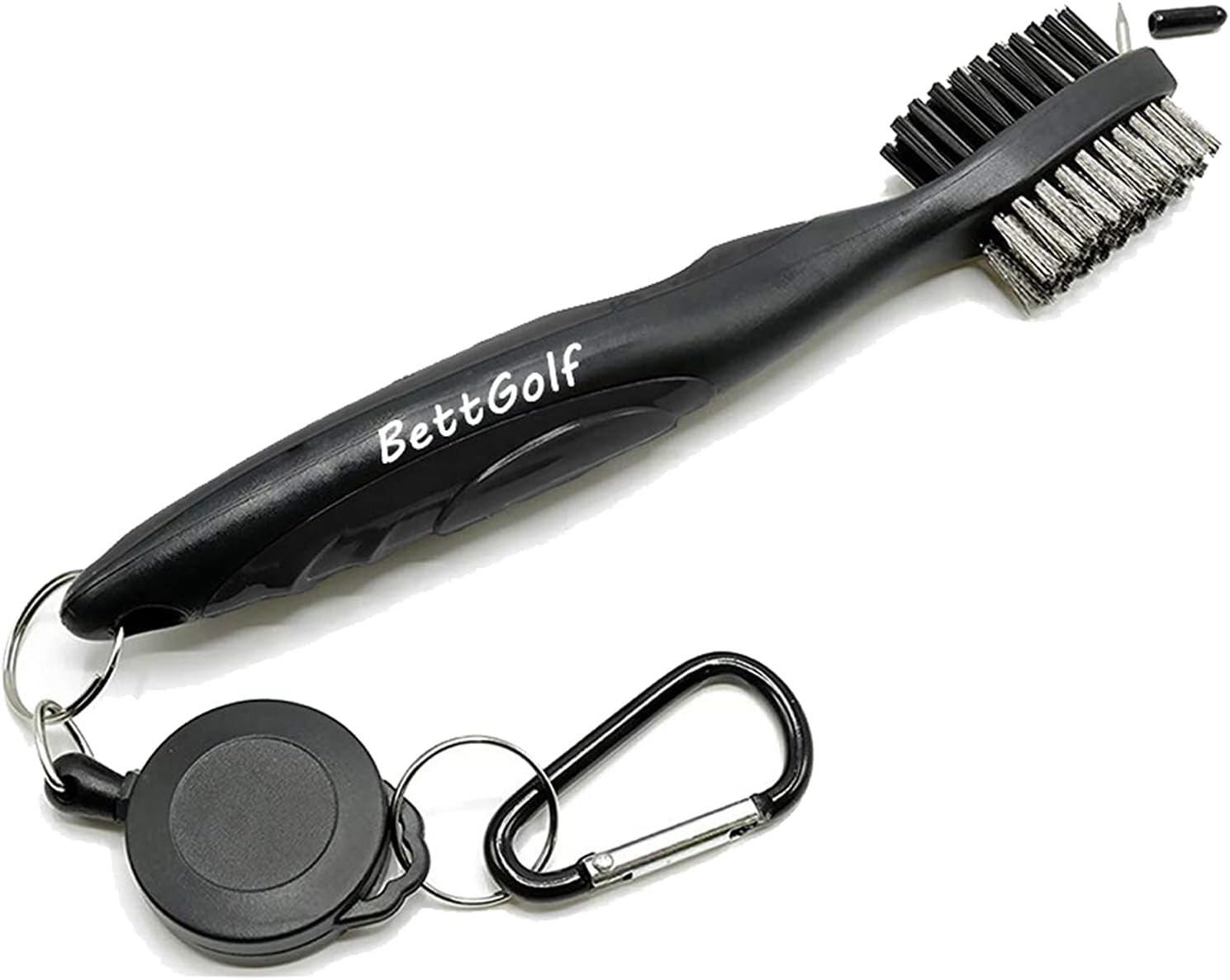 Golf Club Brush and Groove Cleaner Brush Brushes in 3 For Golf Shoes/Golf Club/Golf/Golf Groove,2 Ft Retractable Zip-line Aluminum Carabiner