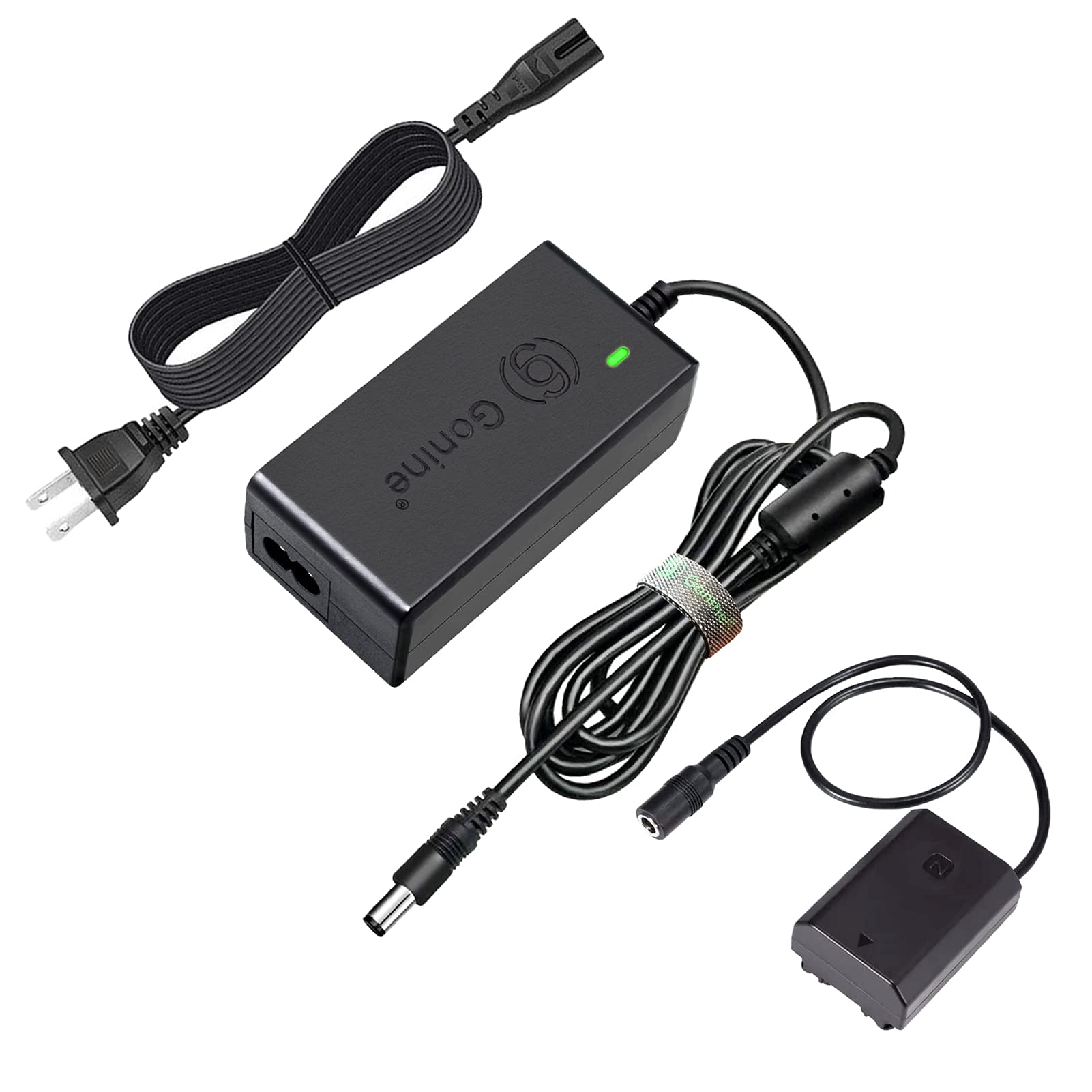 Gonine NP-FZ100 AC Power Adapter NPFZ100 DC Coupler Dummy Battery Kit for Sony Alpha A6600, A7 III, A7R III, A7R IV, A7S III, A9, A9R, A9S Cameras, Replacs BC-QZ1 Battery Charger.