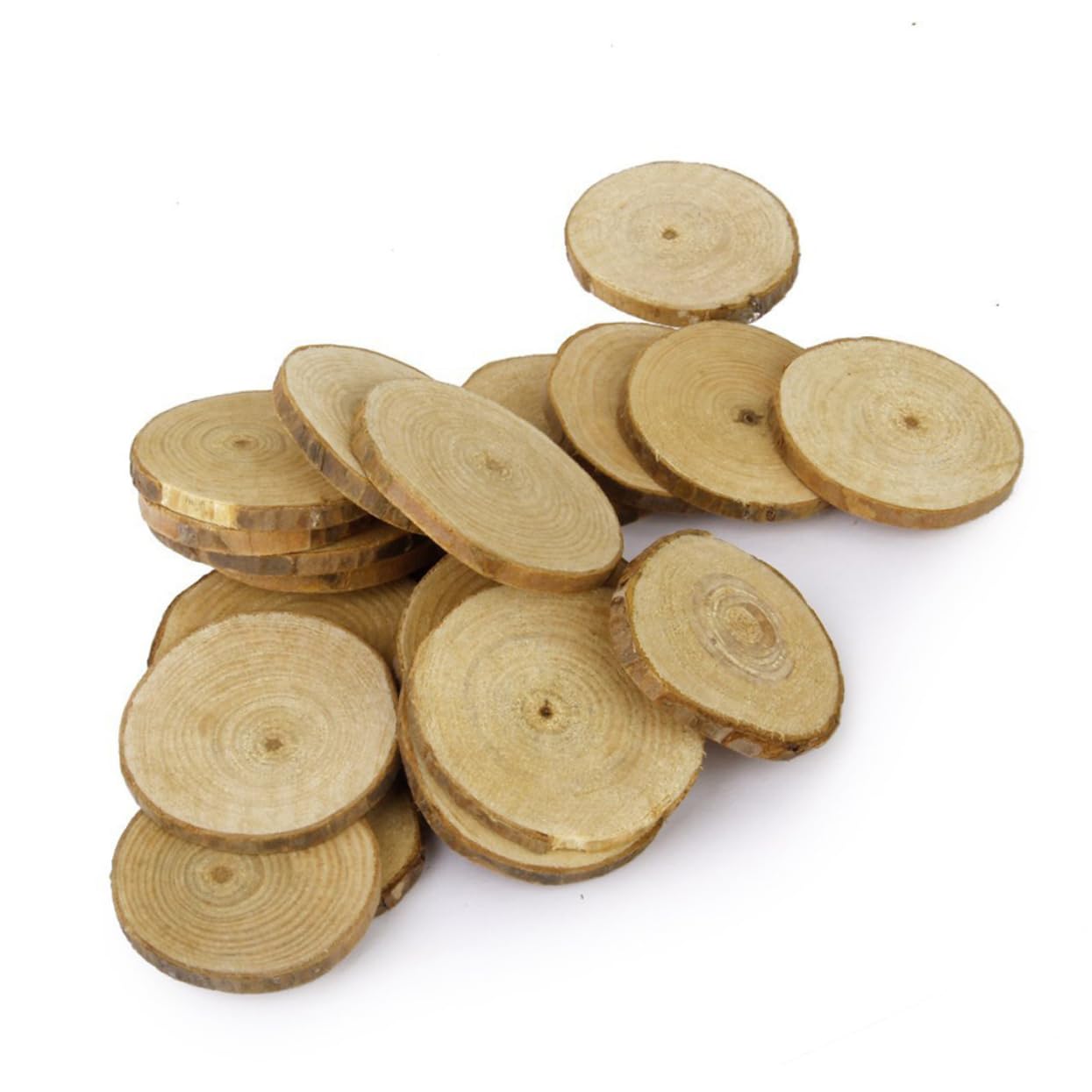 NUOBESTY 60stücke Holzscheiben Für Bastelprojekte Und Hochzeitsdekoration Unbehandelte Holzdiscs Für Natürliche Tischmittelstücke Und Kreative