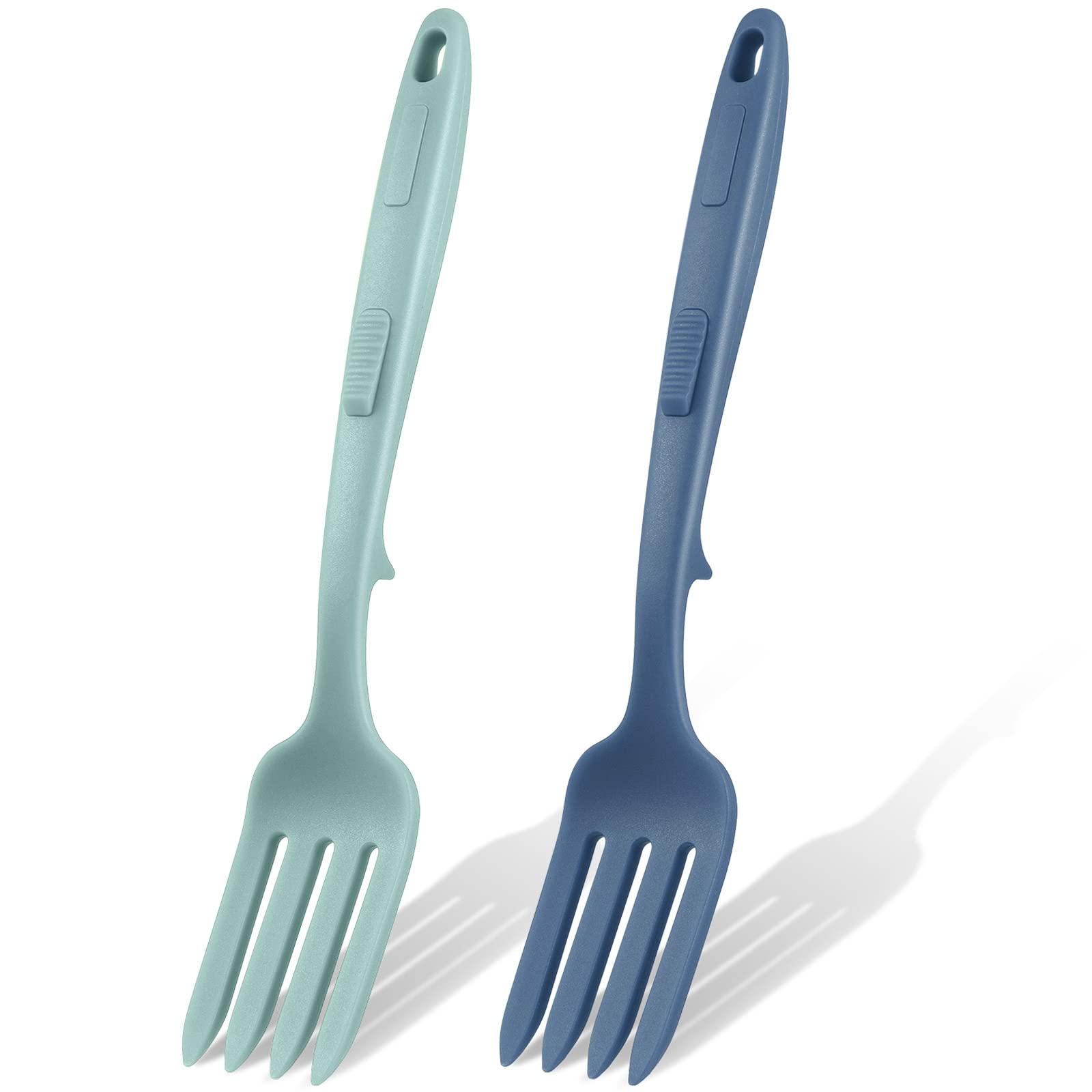 Mixweer 2 Pcs Silicone Cooking Forks Heat Resistant 11.6", Blue Series