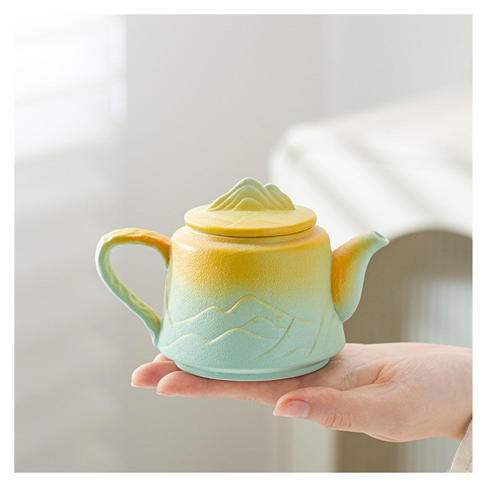 Ceramiczny zestaw do herbaty, przenośny dzbanek do herbaty Gongfu z czajnikiem i 4 filiżankami do biura, na piknik, kemping, idealny na ceremonie parzenia herbaty, łącznie 9 sztuk