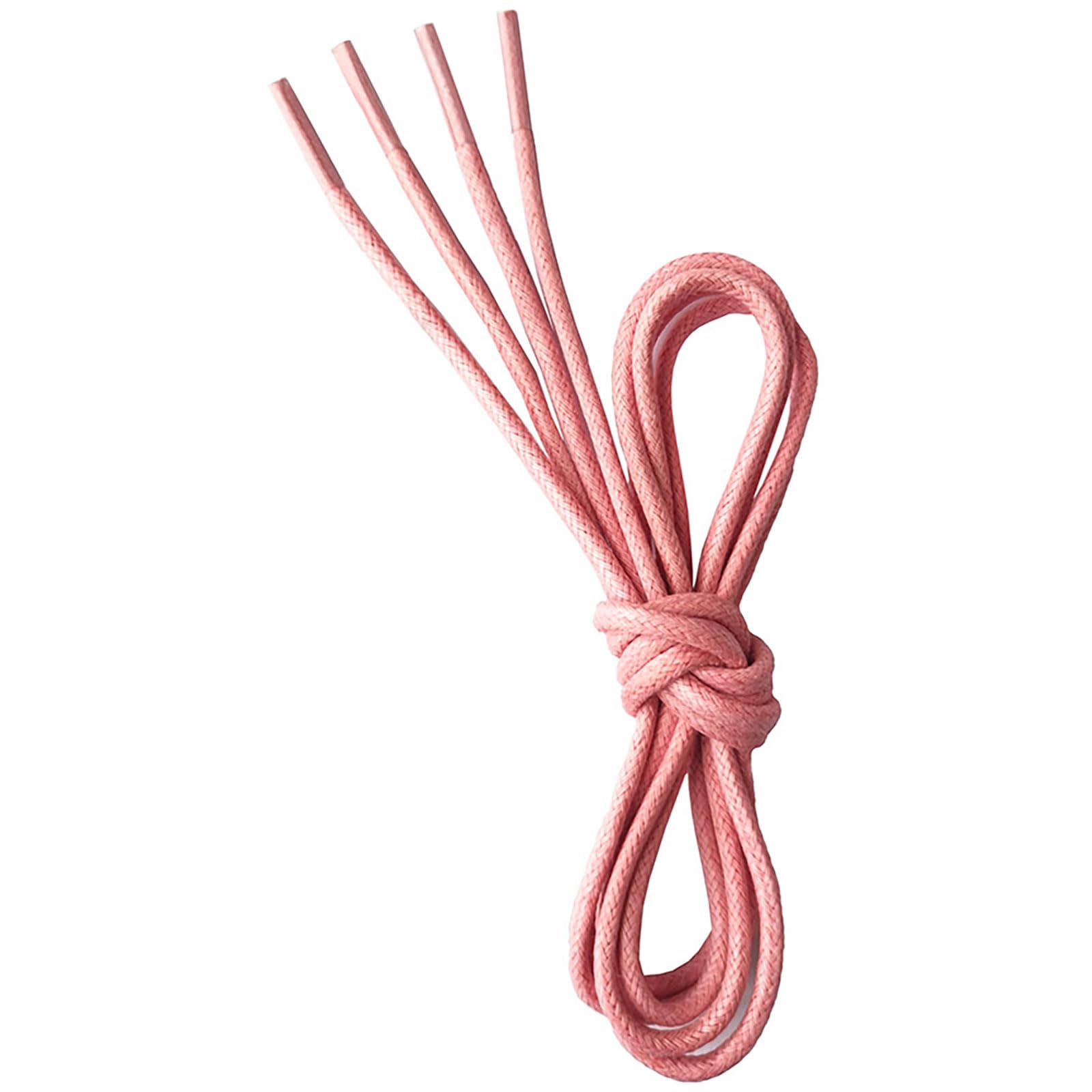 VSUDO Business Schnürsenkel Hellrosa Rund Gewachste,Light Pink Waxed Dress Shoelace, ø2,5 mm dünne Rosa Schnürsenkel/Schuhbänder für Lederschuhe, Herenschuhe, Anzugschuhe (1Paar-Hellrosa-110cm)