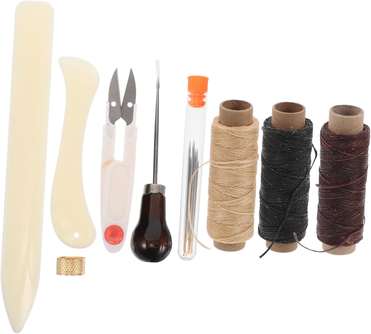 Angoily 1set Multi-use Leather Crafting Kit Beginner-Friendly Tools Bookbinding and Leather Work Projects Includes Essential Supplies for Creative Crafts and Repairs