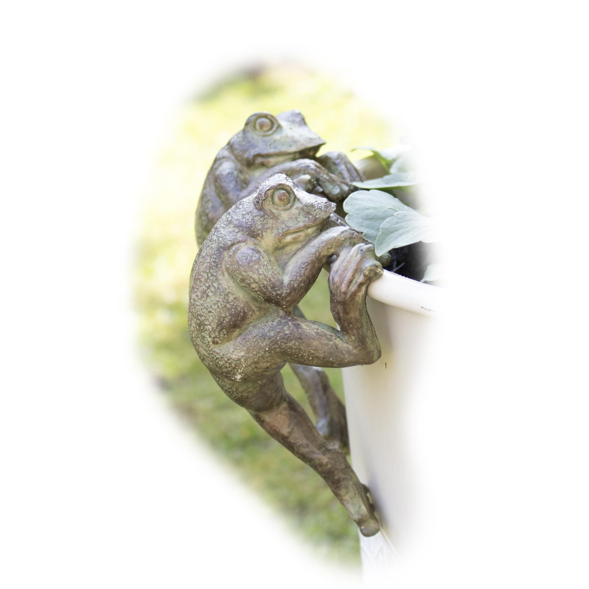 Darthome Green Set Of 2 Frog Pot Hangers 7X14x6cm Resin Realistic Animal Planter Decoration Pair