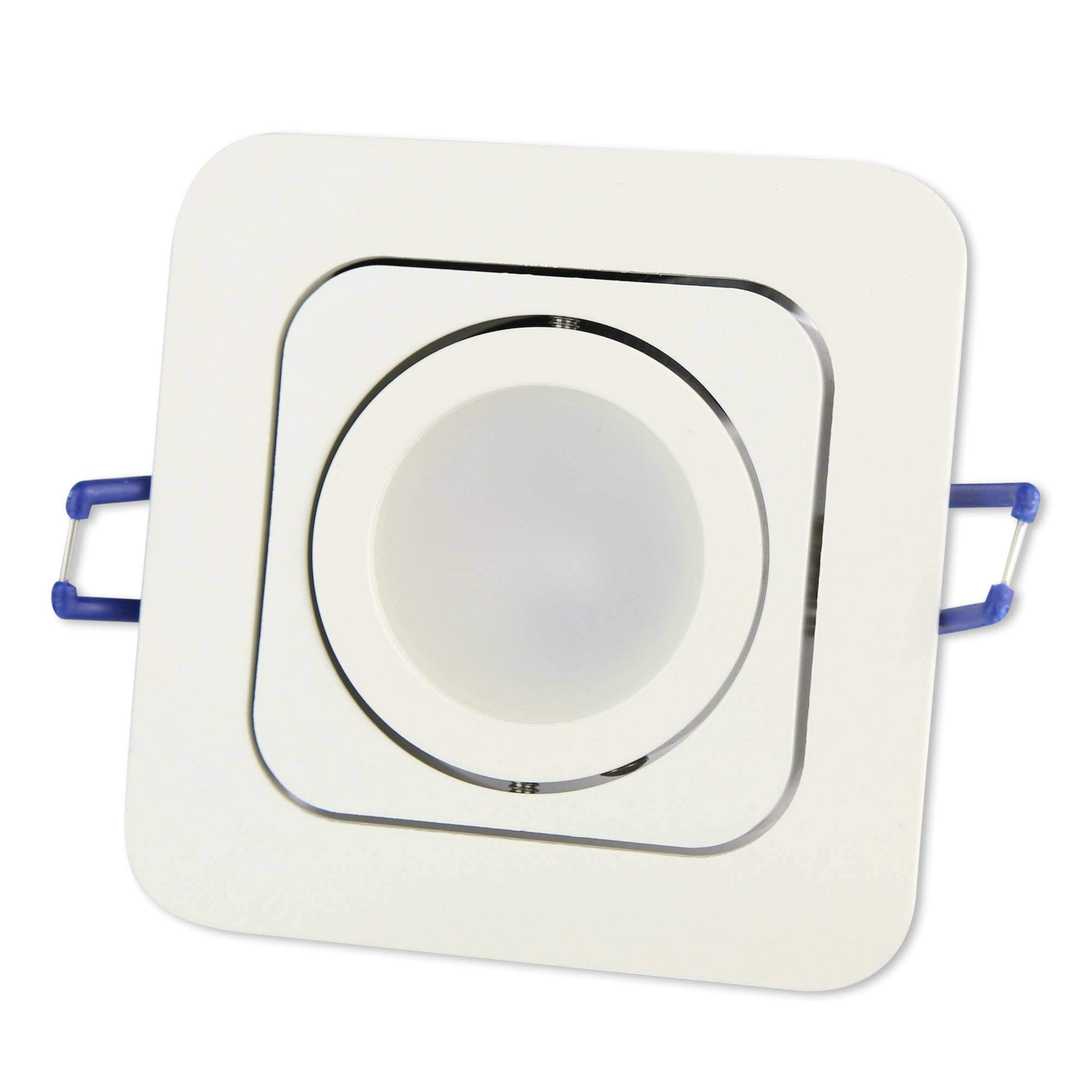 6 focos empotrables LED blanco cuadrado 9 W blanco cálido GU10 230 V plano – Focos empotrados orientables e inclinables perforación 80 mm – Instalación – focos de techo – focos empotrables