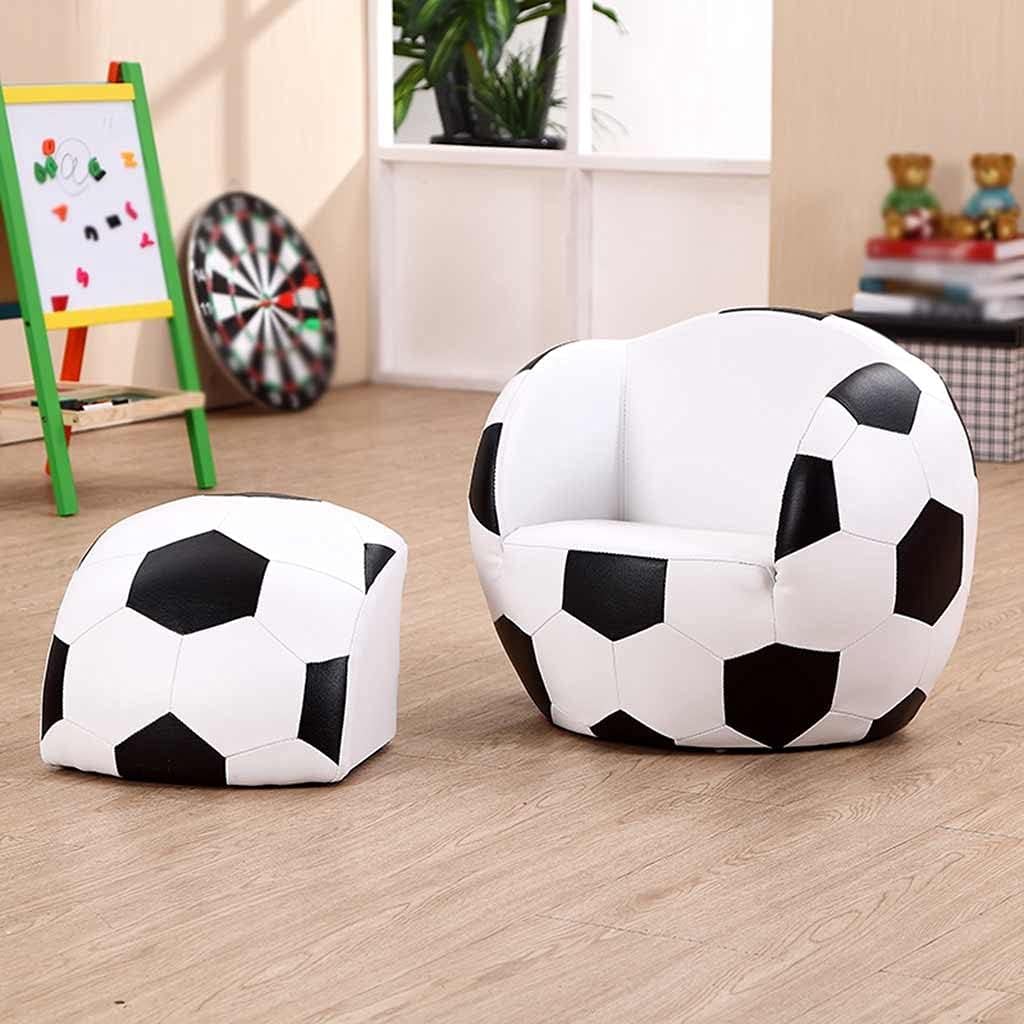 Couch Creative Cartoon Football Round Single Sofa Chair Cute Ladybug-Shaped Armchairs for Boys and Girls' Bedrooms Beautifully Decorated (Color : Red Size: 44852cm) (White 44 * 48 * 52cm)
