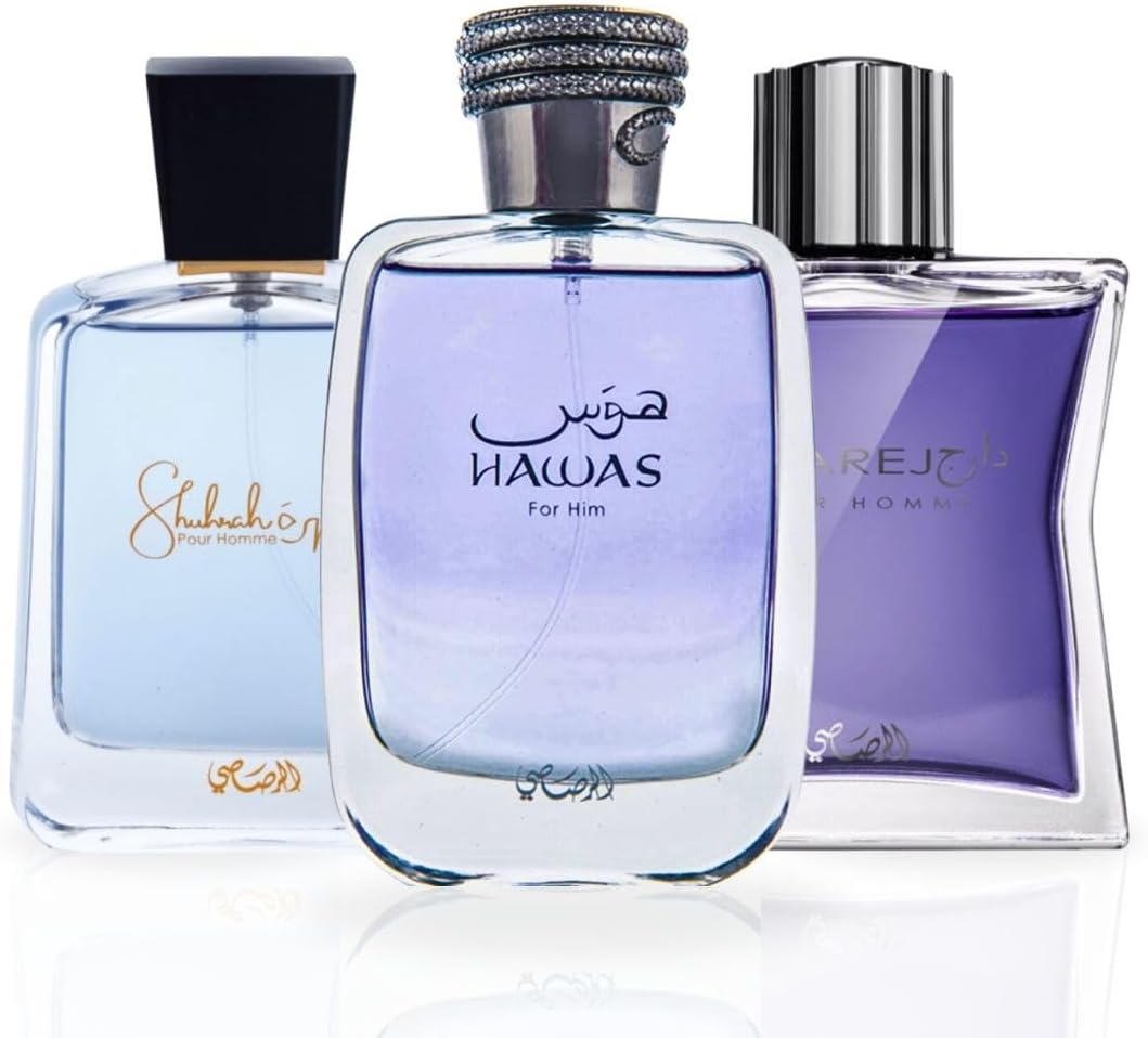 RASASI Arabian Perfume for Men Hawas, Daarej Eau De Parfum Men 100ML(3.4 OZ) Shuhrah 90ML | Long-Lasting perfumes, Elevate Your Aura With These Masculine Scents. (Bundle)