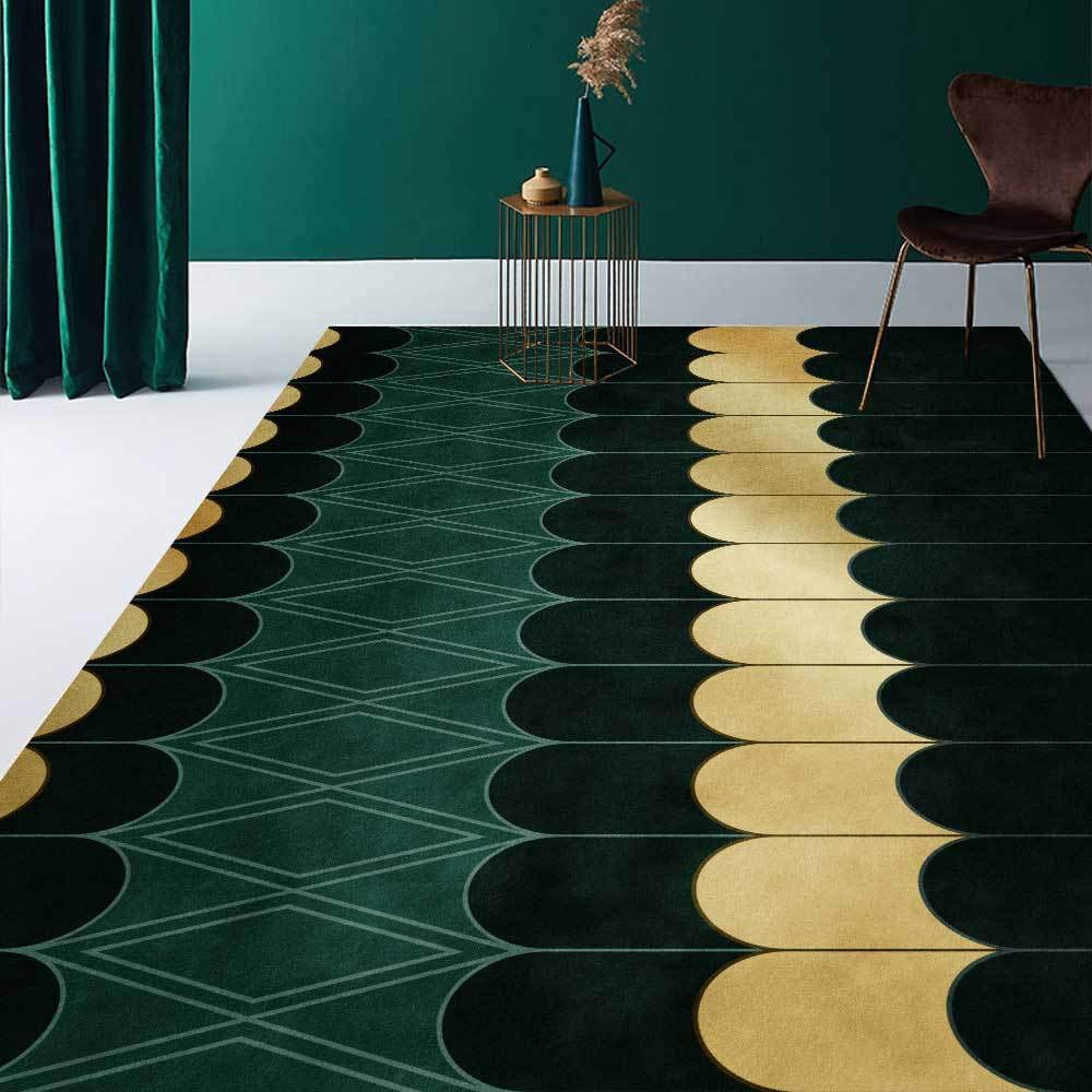 Carpet Rugs Living room carpet soft carpet anti-slip Living Room Rugs Extra Large Carpets Modern Geometric Green 160 x 200 cm