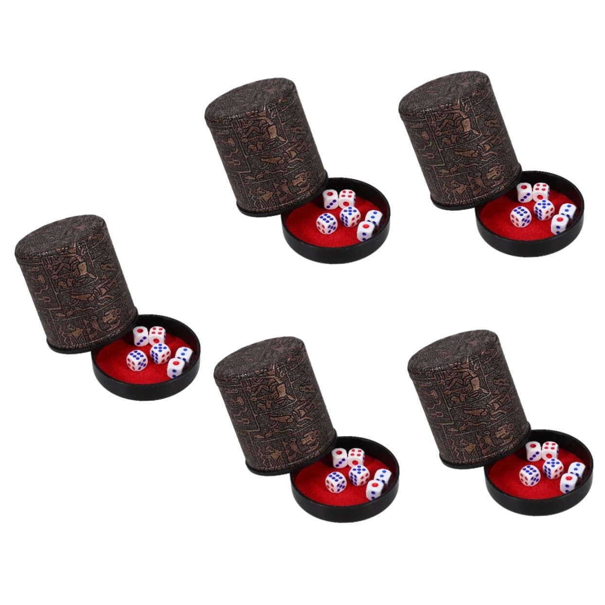 Abaodam 5sätze Würfelbecher Mit Geräuschdämpfung Mute Dice Shaker Cup Aus Pu Mit Würfeln Und Abnehmbarem Sockel Für Partys Und Spiele