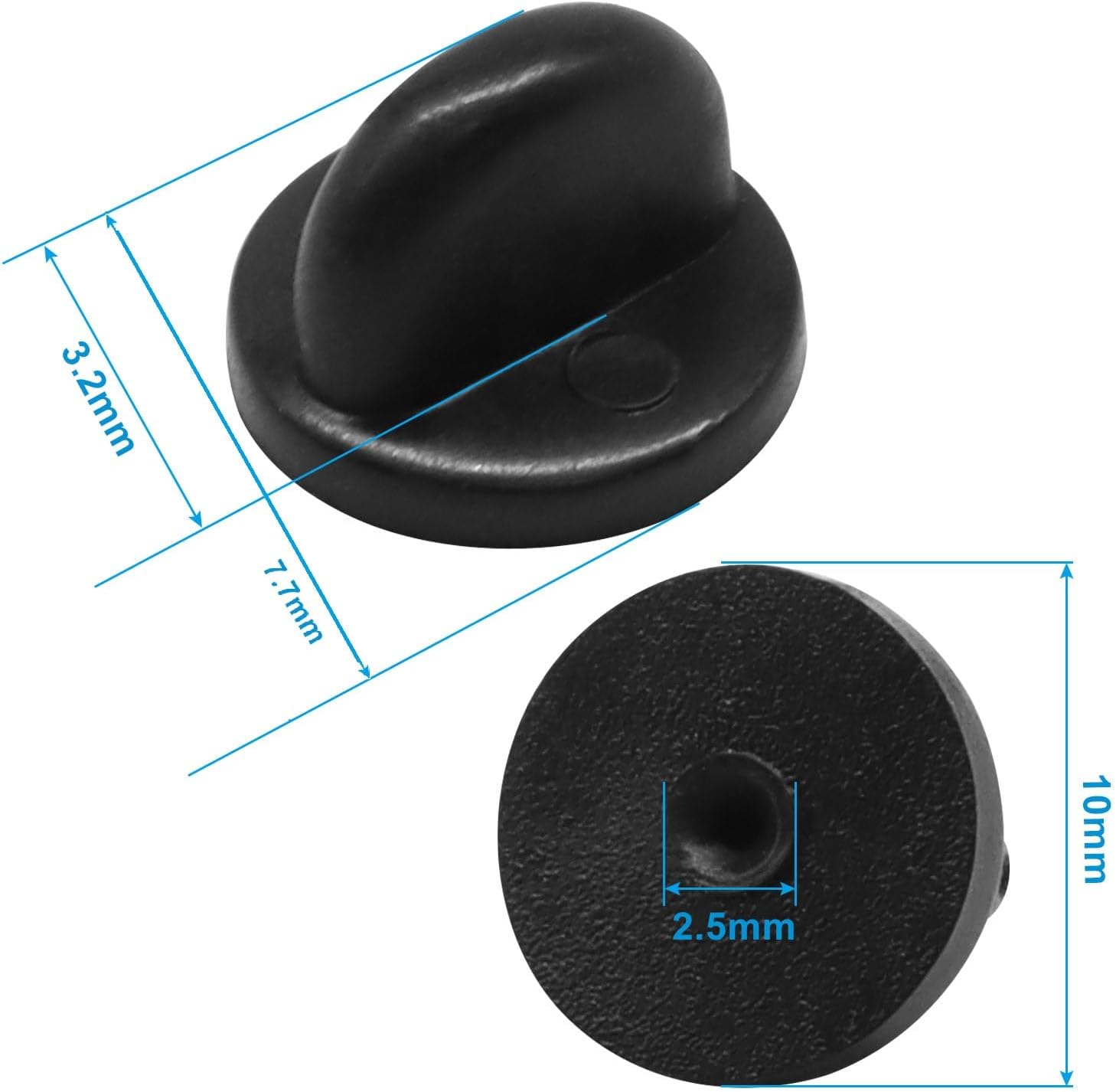 Rubber Pin Backs - 100 Pcs PVC Rubber Butterfly Clutch for Lapel Pins, Tie Tacks, Badges & DIY Crafts, Easy to Use, Robust & Secure Hold