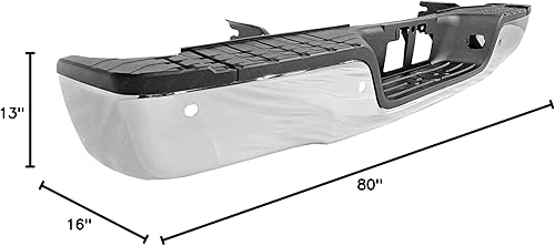 Miniatura 10 de BUMPER-KING Conjunto de parachoques trasero compatible con Toyota Tundra TO1103116 2007-2013 de acero cromado con Park Assist