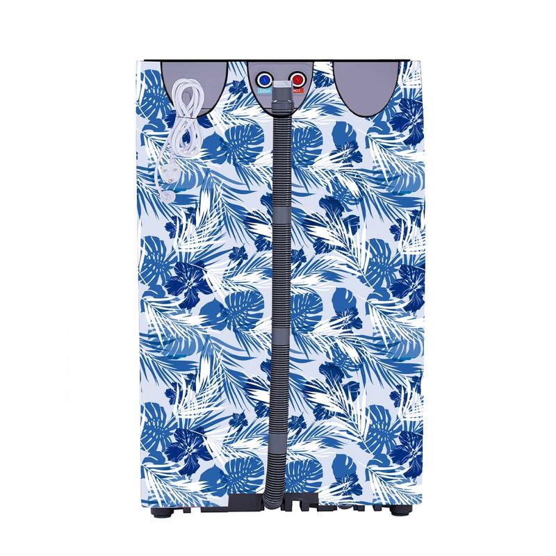 Image of Fully Automatic Top Load Washing Machine Cover Suitable For Samsung, Lg, Godrej, Whirlpool 6.5Kg, 7Kg, 7.5Kg, 8Kg, 9Kg, 10Kg, 11Kg ( 58Dx60Wx94H ), Waterproof Cover, White+Blue.