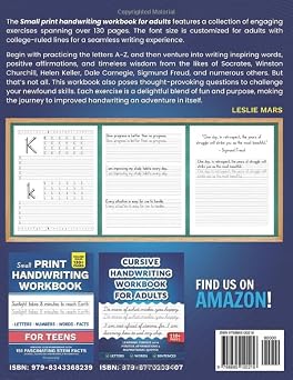 Small Print Handwriting Workbook for Adults: Improve your Penmanship & Writing Skills with Motivational Quotes and Positive Affirmations