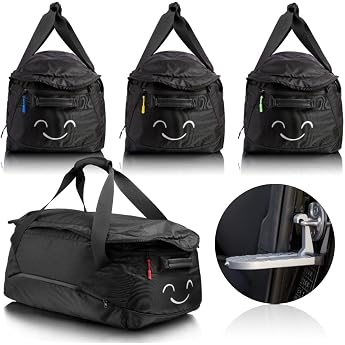 ISIBELL Roof Box Set of 4 with Step for Easy Loading and Unloading and Identification Marker/Duffel Bag/Roof Box Bags/Bag