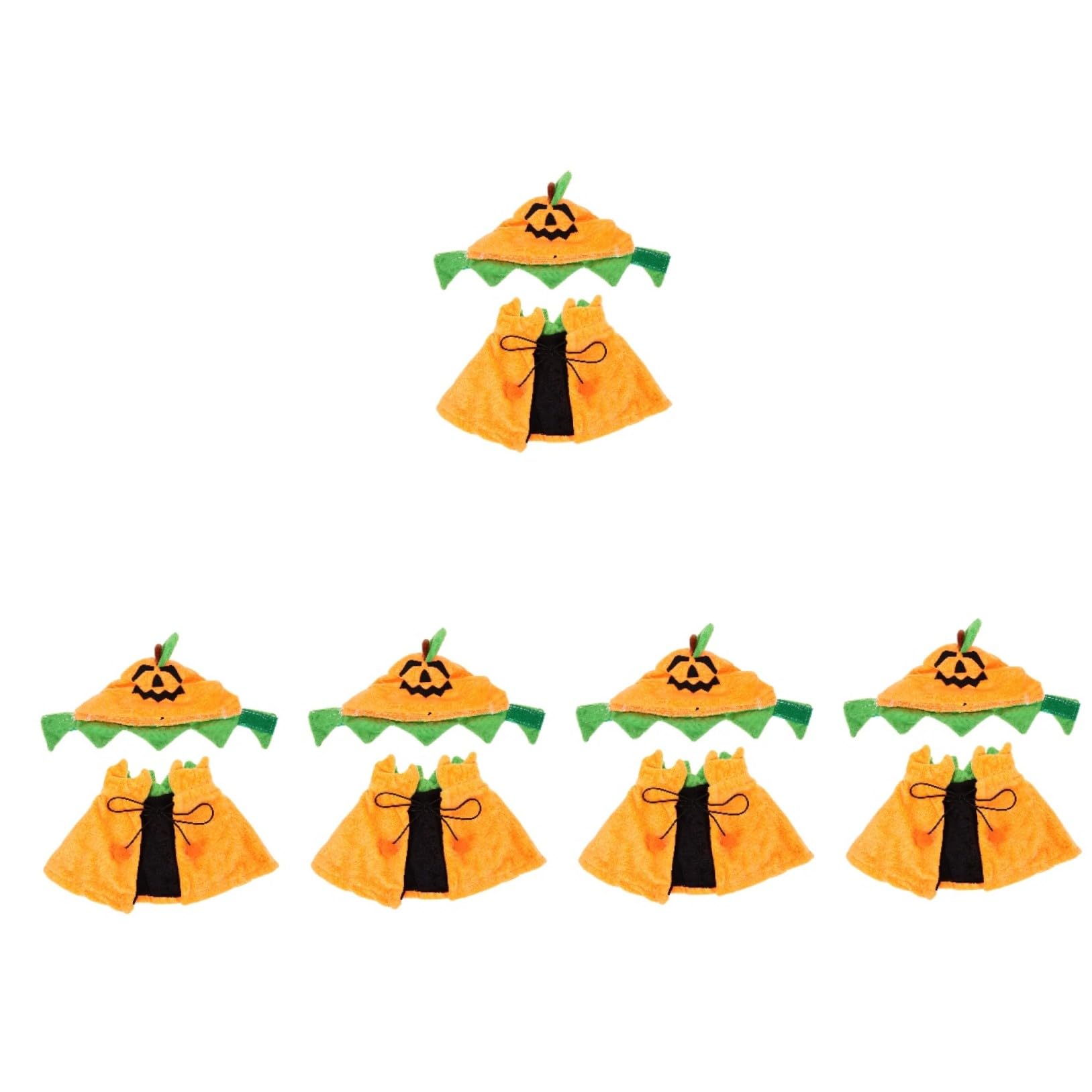 BESPORTBLE 5sets Costumi Per Animali Domestici Cappello e Mantello Tema Zucca Per Halloween Accessori Per Cani e Gatti Abbigliamento Festivo Per Feste e Occasioni Speciali