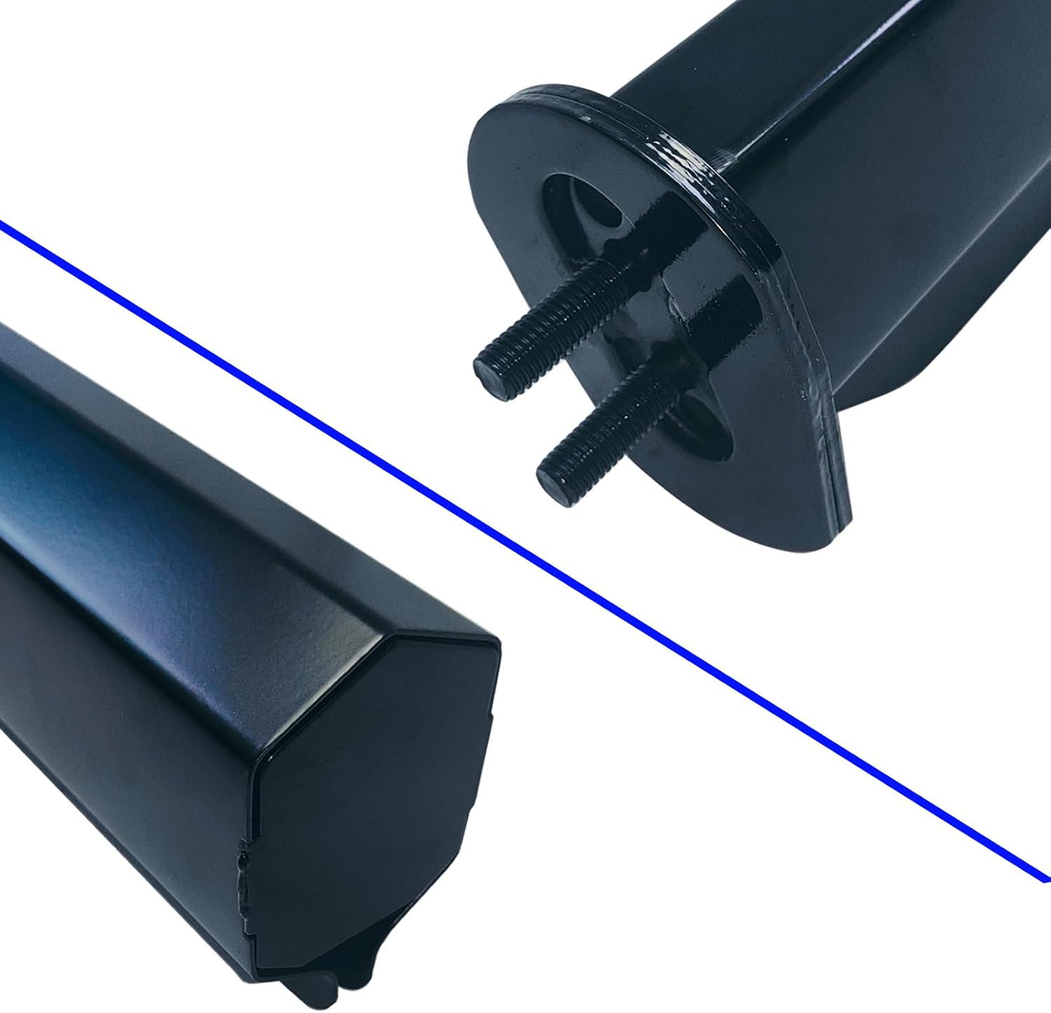 2 Pack Straight Mudflap Hangers Brackets Mud Flap Holder Mounting Kit 30" Length Spring Loaded with Reflective Tapes fit for 1-1/8" Bolt Spacing Semi Trucks, Black