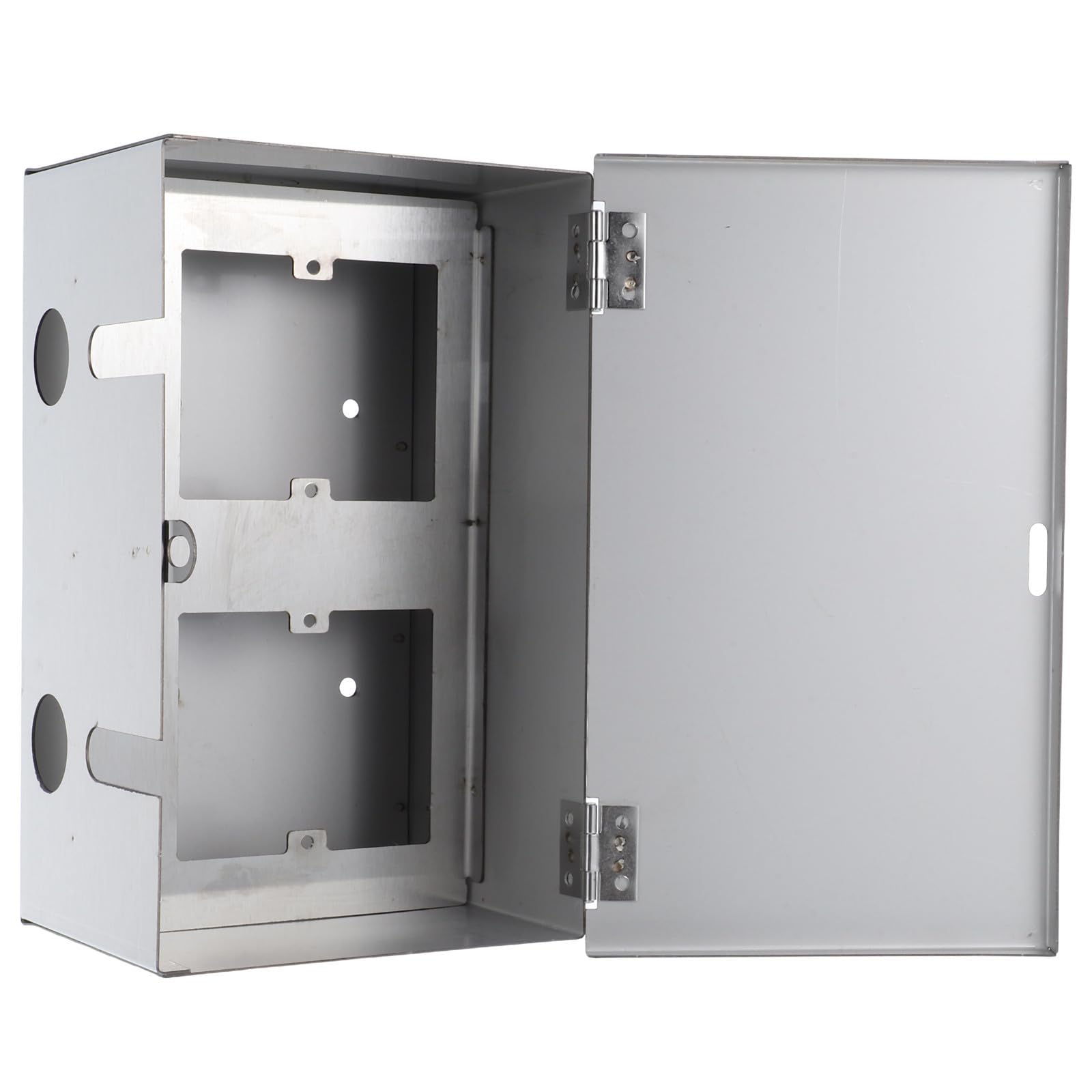 Zerodeko Caja Eléctrica Exterior, Protector de Enchufe Exterior, Acero Inoxidable, Ip45, Cerradura, Plata, para Exteriores y Parques