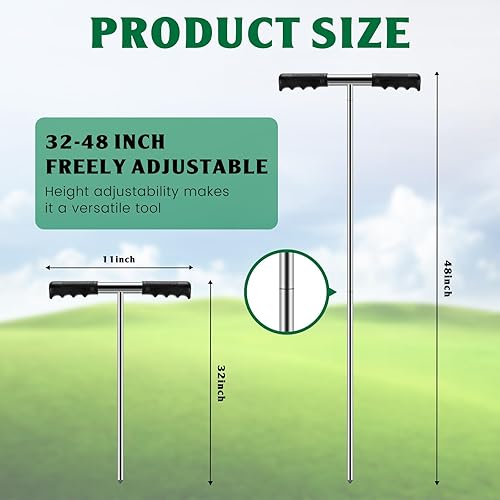 Miniatura 2 de Zonon 2 piezas de sonda de acero inoxidable para tierra de 32 a 48 pulgadas, herramienta localizadora de tanque séptico ajustable, varilla de sonda