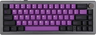 EPOMAKER EK68 65% Gasket NKRO Mechanical Keyboard with Knob, Hot Swappable Triple Mode Wireless Gaming Keyboard with 3000mAh Battery, RGB for Win/Mac(Black Purple, Bluebird Switch)