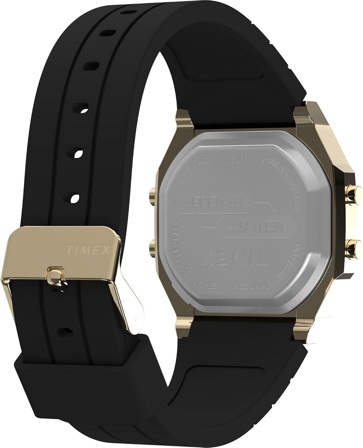 Буцах view of Timex TW5M60900 watch showing 'ACTIVITY TRACKER' engraving