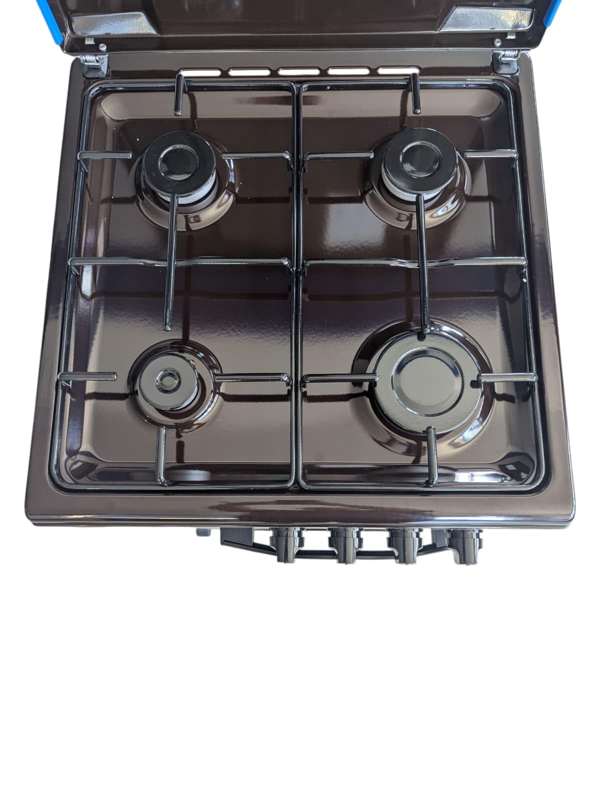 LAREL Cucina a Gas Fornello 4 Fuochi Mobile Portabombola Marrone Valvole di Sicurezza Accensione Elettronica GPL/METANO MOB.S413MW