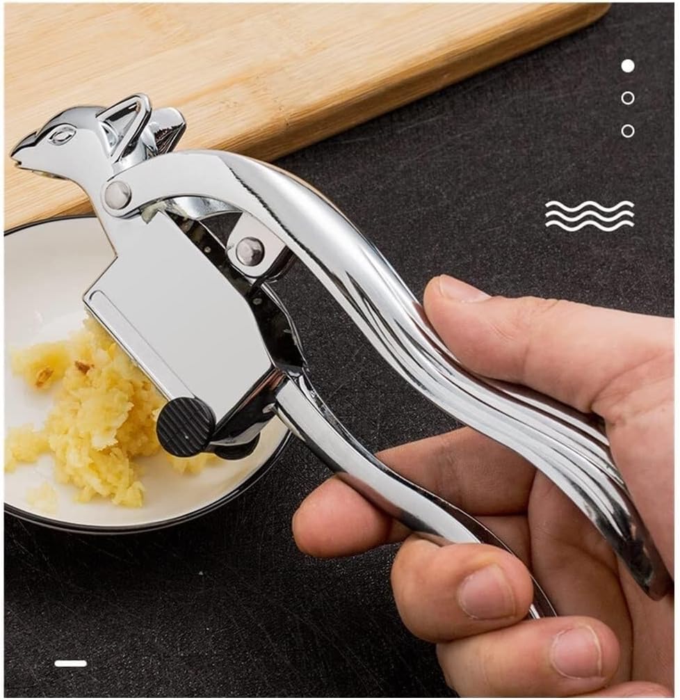 High Effective Garlic Press ，Garlic Press Garlic Press Ginger Crusher Stainless Steel Kitchen Supplies Extrusion Tool Garlic Peeler Garlic Mincer Crusher