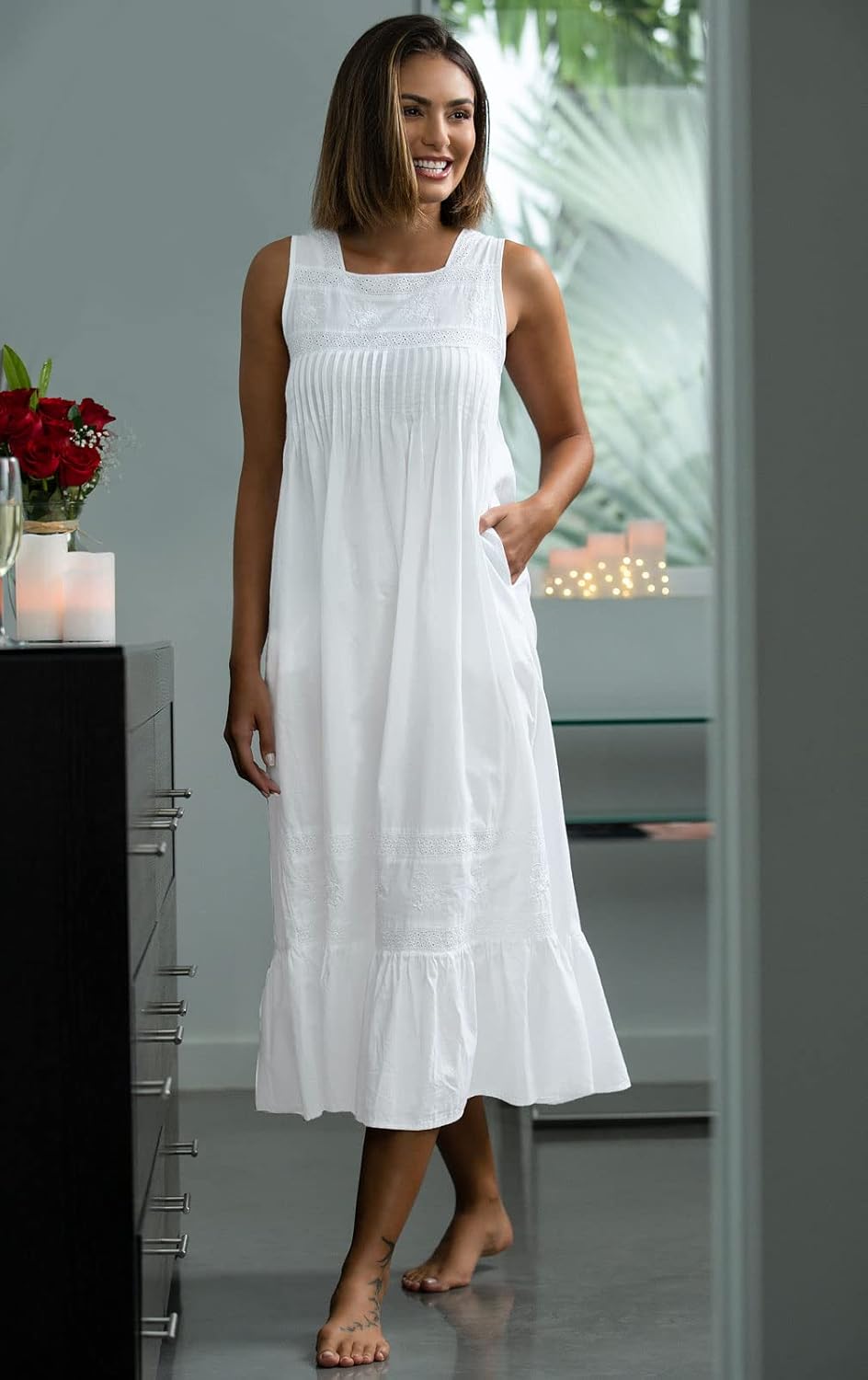 The 1 for U Cotton Nightgowns for Women - Victorian Nightgown, Eleanor 100% Cotton Gown - Image 3