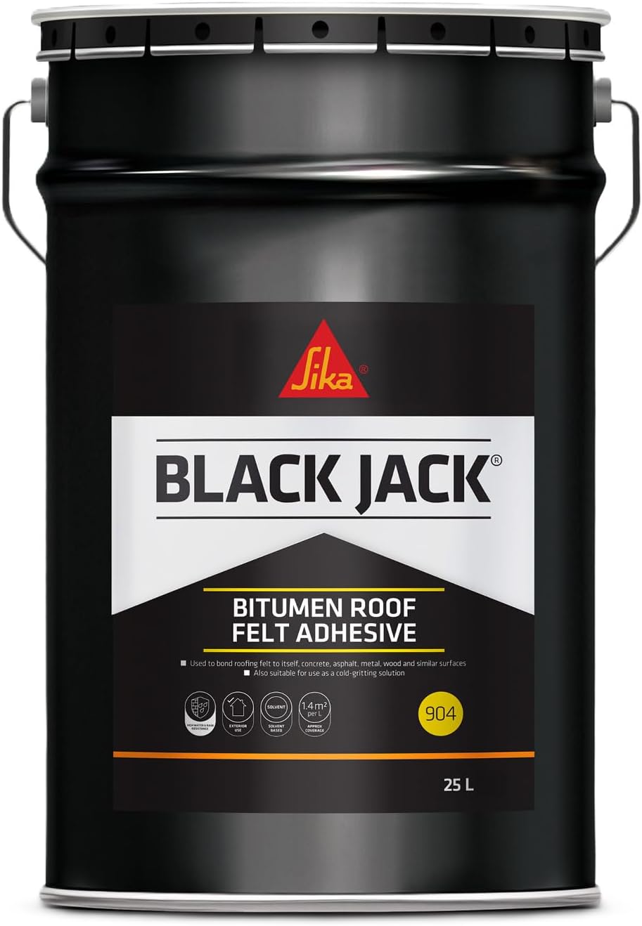 Black Jack 904 Roof Felt Adhesive – High Strength – Black – 25 Litre