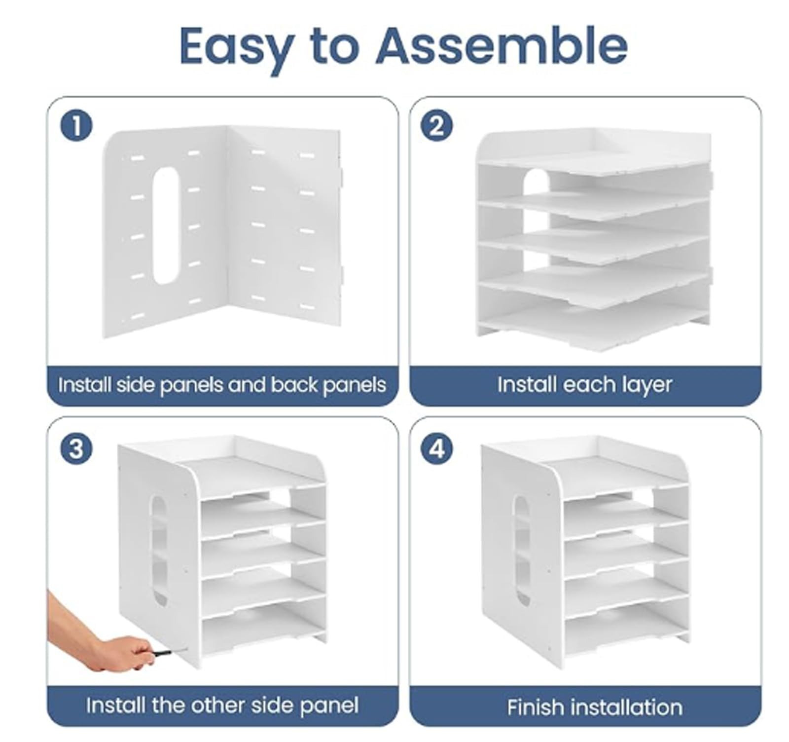 Organizzatore di Documenti da Scrivania di Alta qualità, Porta Fogli A4 Verticale da 3 a 15 Scomparti, Robusto Supporto per Documenti per Casa e Ufficio(8-A)