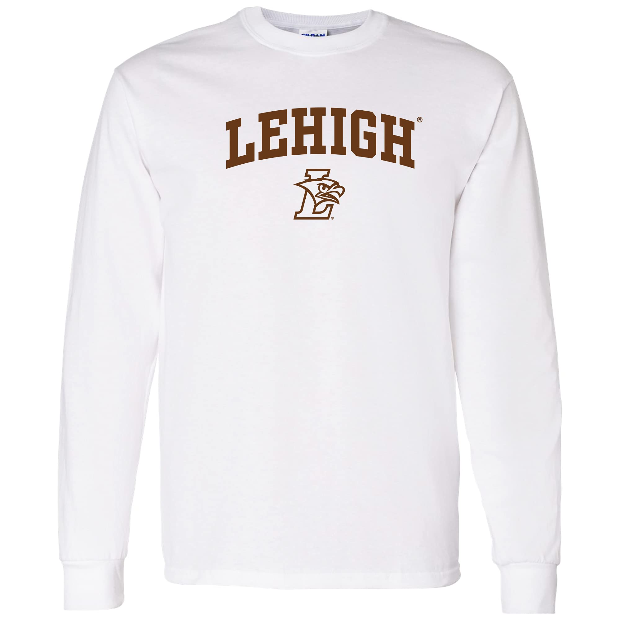 NCAA Officially Licensed College - University Team Color Arch Logo Long Sleeve, Lehigh Mountain Hawks White, XXL — image 1
