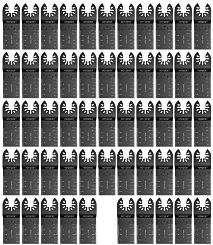 HOTBEST 50Pcs Wood Oscillating Saw Blades Professional Multitool Quick Release Saw Blades Fit Porter Cable Rockwell Makita Black & Decker Ridgid Craftsman Chicago, etc.