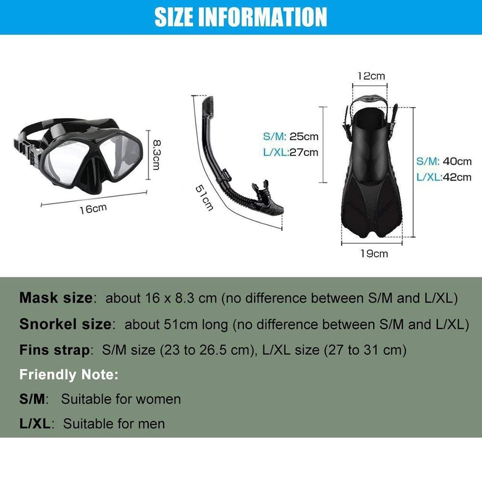 Flipper - Maschera professionale per immersioni subacquee, per adulti, con pinne e pinne per respirazione libera, set con pinne e pinne