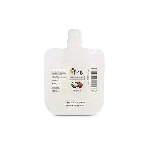 TKB Aceite de coco fraccionado  Aceite de coco puro para piel, cabello, cuerpo  Hacer brillo de labios, hidratante de labios (2 onzas líquidas)