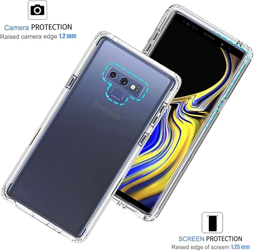 Miniatura 2 de Funda de teléfono para Galaxy Note 9, N960U con protector de pantalla de vidrio templado, carcasa protectora de cuerpo completo transparente de
