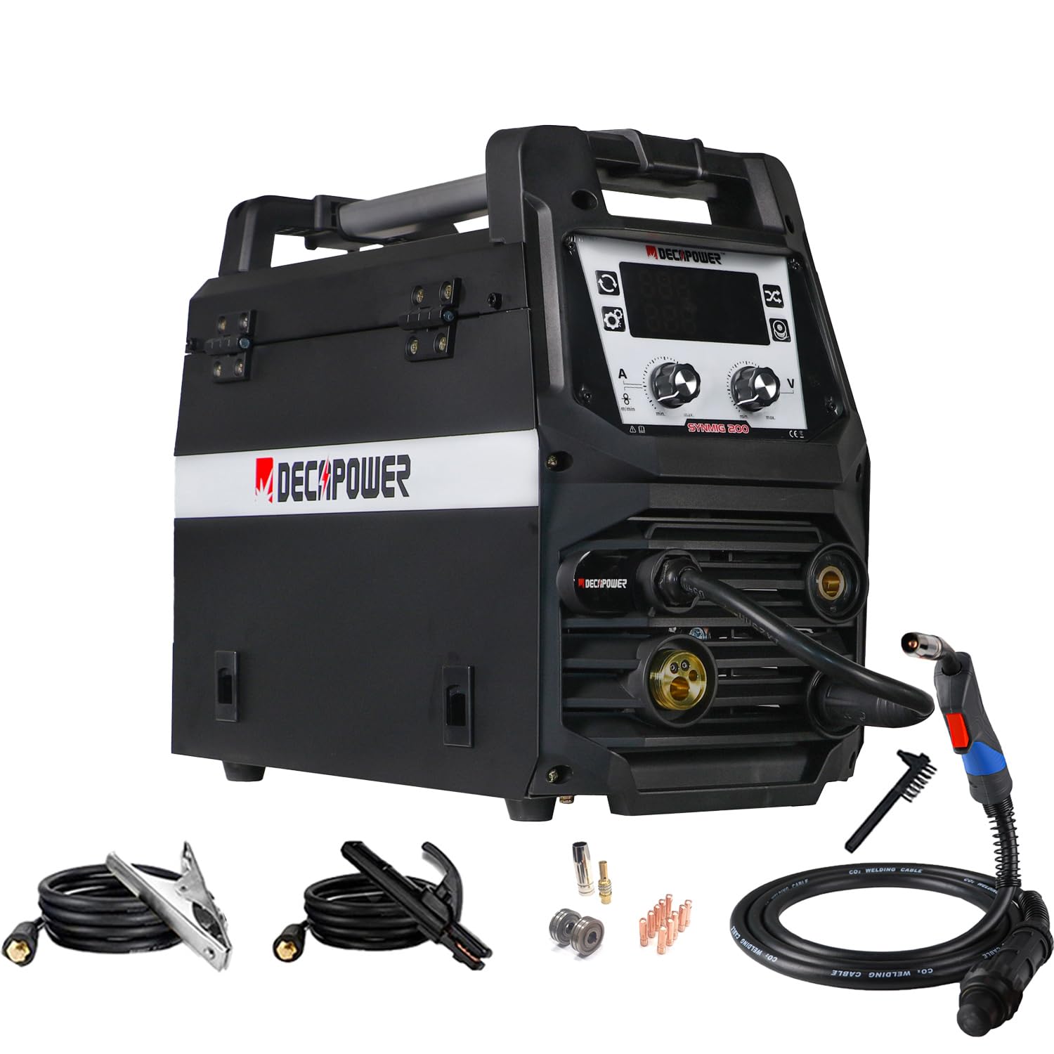 Decapower Saldatrice a filo continuo SYNMIG-200 4 in1 Senza Gas Sinergica