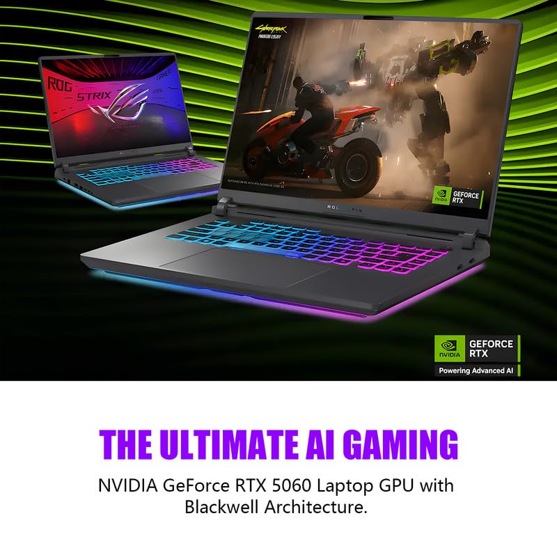 Image of ASUS ROG Strix G16 Gaming Laptop, NVIDIA GeForce RTX 5060 GPU, 16 inch FHD+ 16:10 165Hz Display, Intel Core i7-14650HX• 32GB DDR5• 1TB PCIe SSD• Windows 11 Pro• Wi-Fi 7, Seibosfy