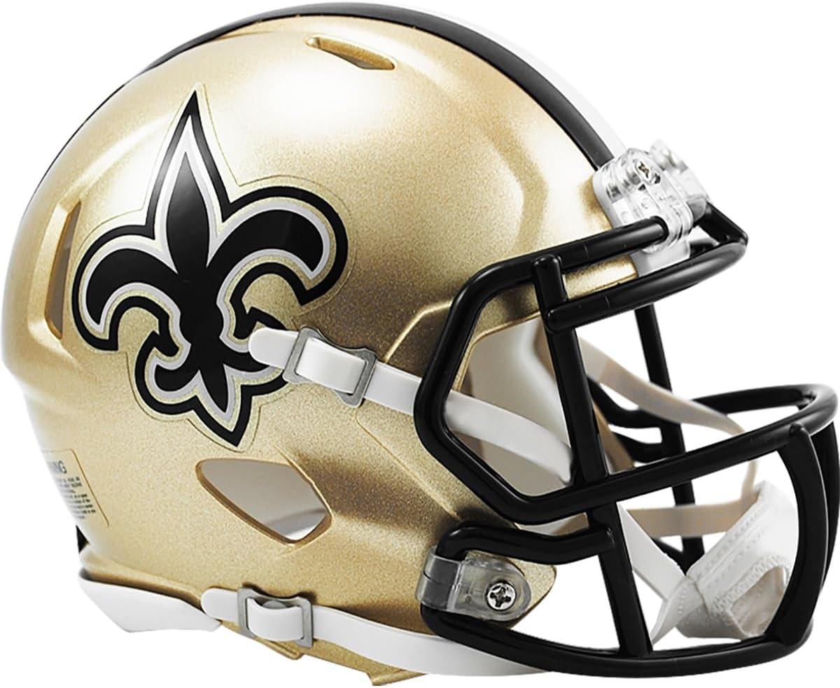 New Orleans Saints Current Riddell Speed Mini Football Helmet - New in Riddell Box