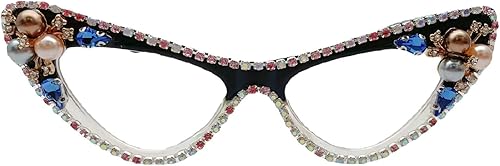 Miniatura 5 de Lentes de lectura vintage con diseño de ojo de gato con diamantes de imitación para mujer, diseño de ojo de gato, antirluz azul, lector de moda