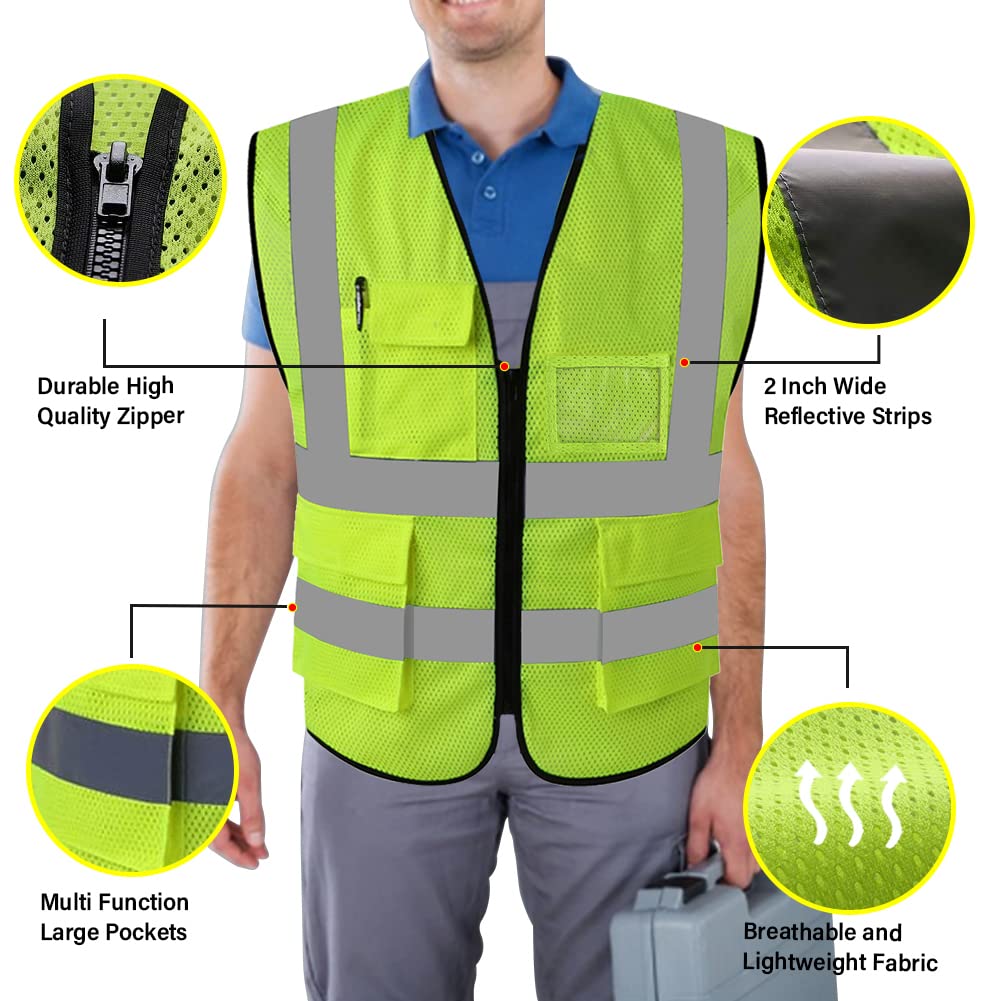 Snapklik.com : FEimaX High Visibility Safety Vest Mesh Reflective Work ...