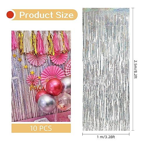 10 Pack Silver Backdrop Curtain 3.2ft x 8.2ft miniatura 3