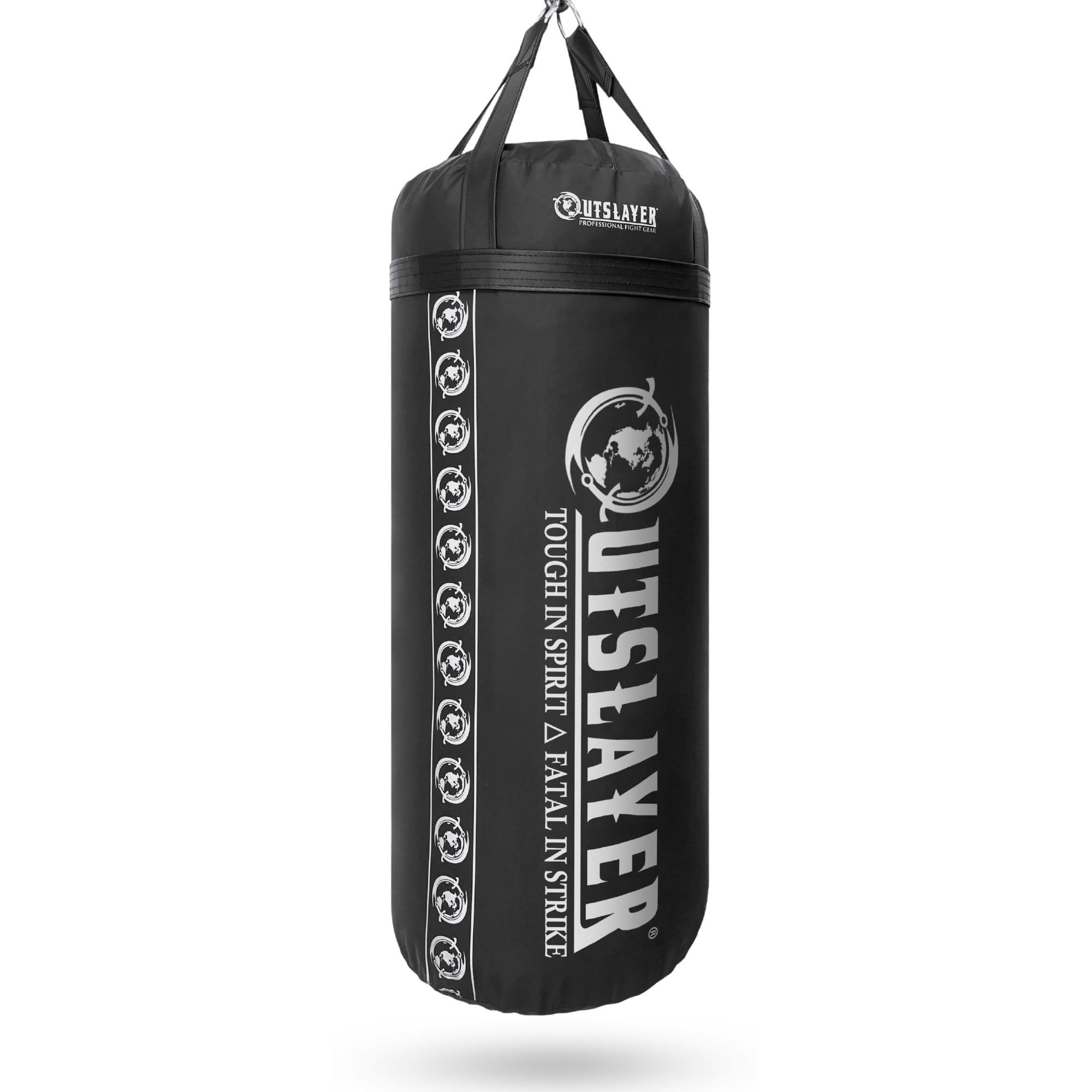 Outslayer 140 lb Boxing Bag for Boxing and MMA - Made in USA (Black, Unfilled Without Bottom D-Ring)