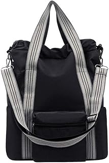Borsa messenger da donna, grande, impermeabile, in nylon, multifunzione, convertibile, per fitness e danza