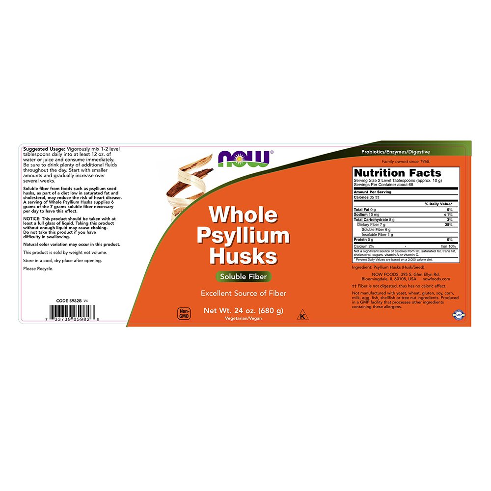 NOW Whole Psyllium Husk 24-OuncePack of 3 product thumbnail 4