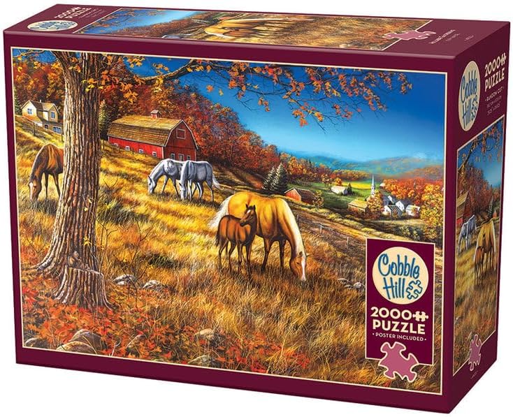 Cobble Hill 2000 Piece Puzzle - Hillside Gathering - Sample Poster Included