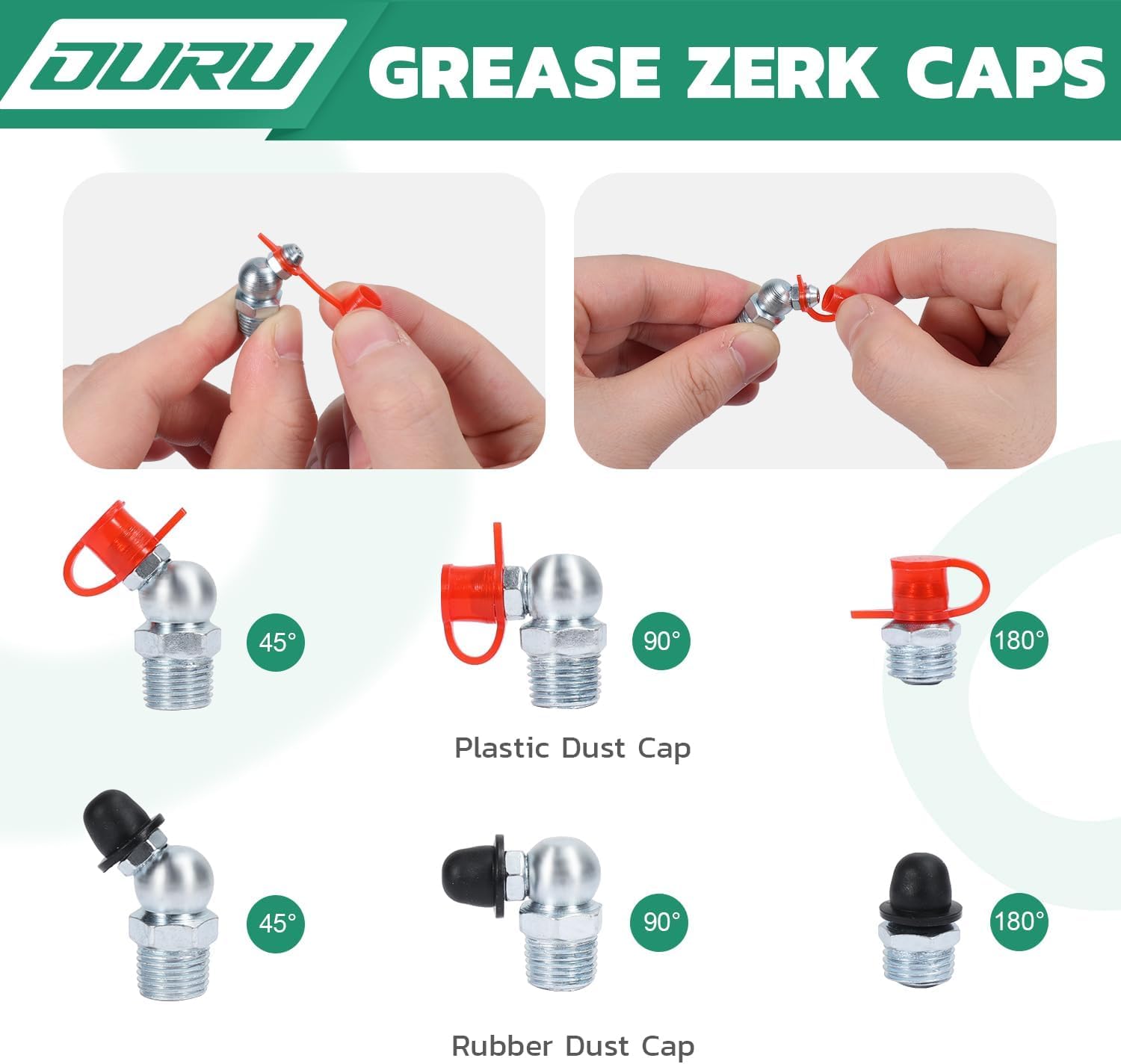 Grease Fittings Assortment Kit with DIY Tool Storage Box Organizer, 300PCS SAE & Metric Grease Zerk (Straight/45°/90°) with Standard & 90° Couplers, Dust Caps & 7-11mm Wrench Set for Grease Gun